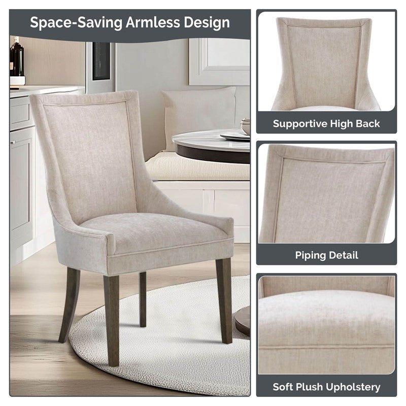 Ultra Ultra Upholstered Dining Side Chairs with wood legs (Set of 2)