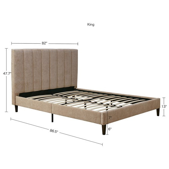 Catalina Channel Tufted Upholstered Platform Bed