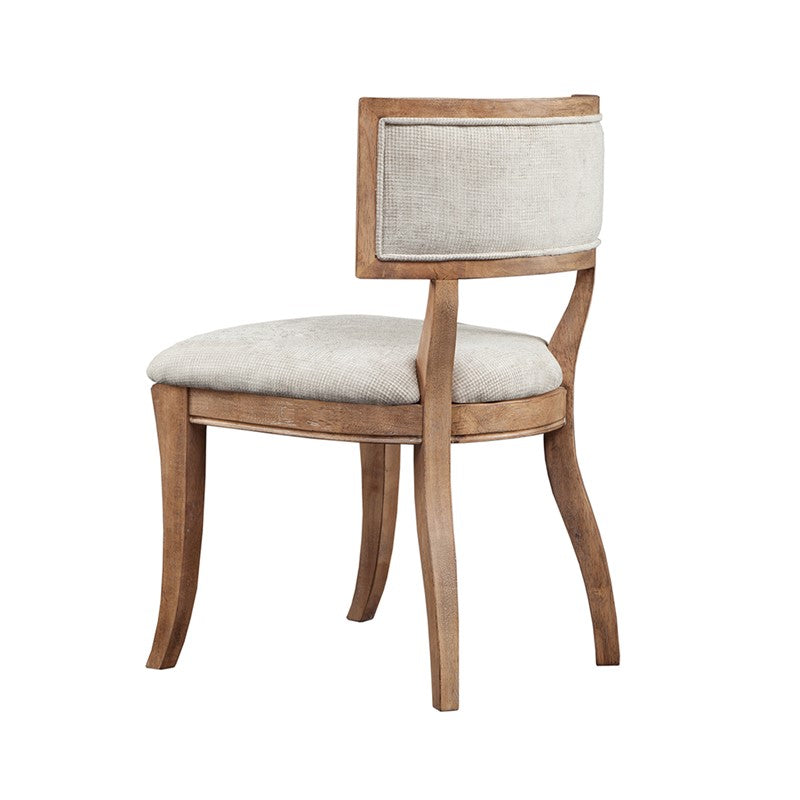 Marie Upholstered Split-Back Dining Chairs with Curved Wood Frame (Set of 2)