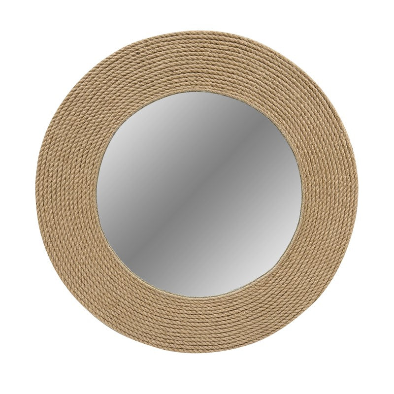 Cove Natural Jute Rope Round Wall Mirror 26"