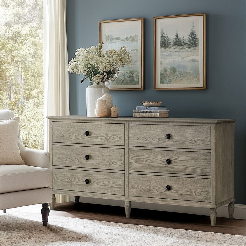 Victoria 6-drawer wood dresser