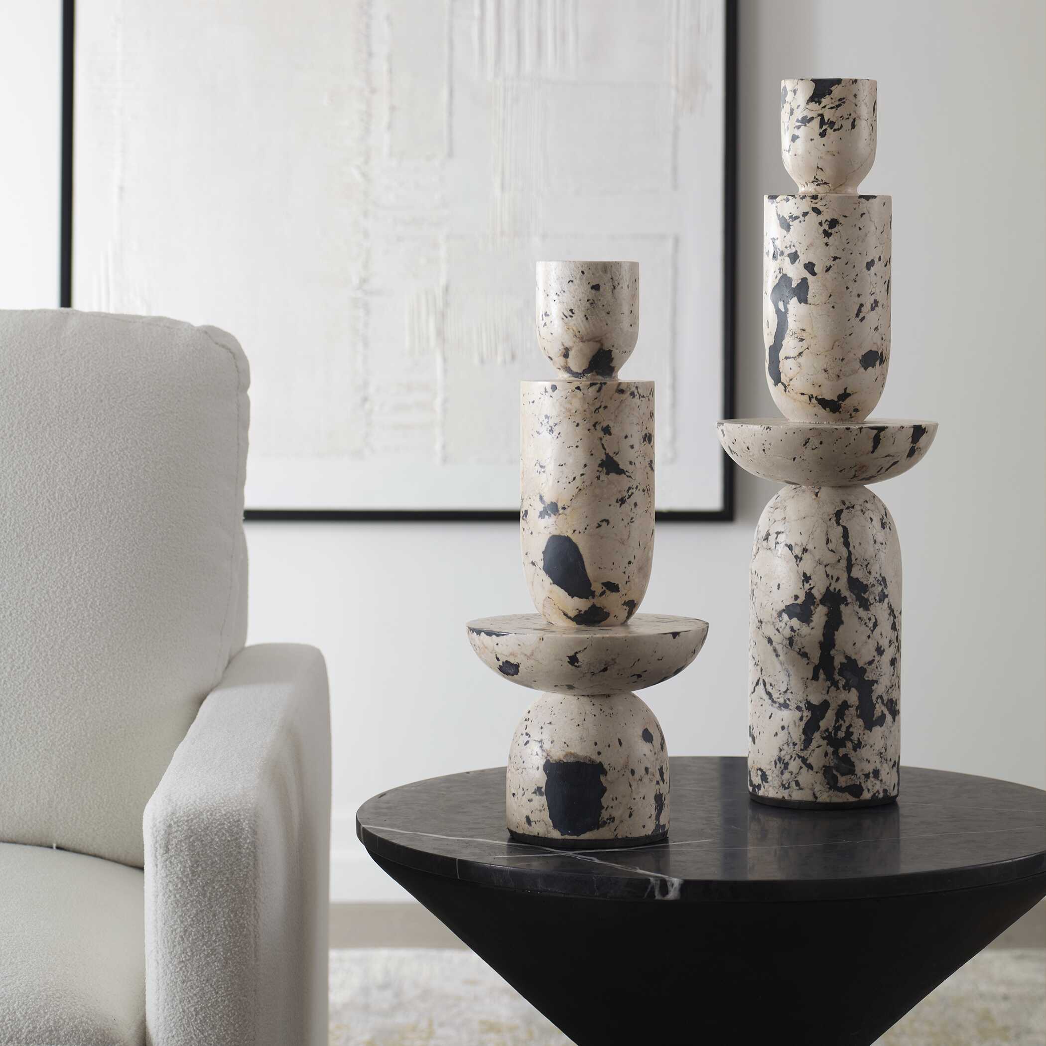 Nouveau Tower Indoor-Outdoor Sculptures, S/2