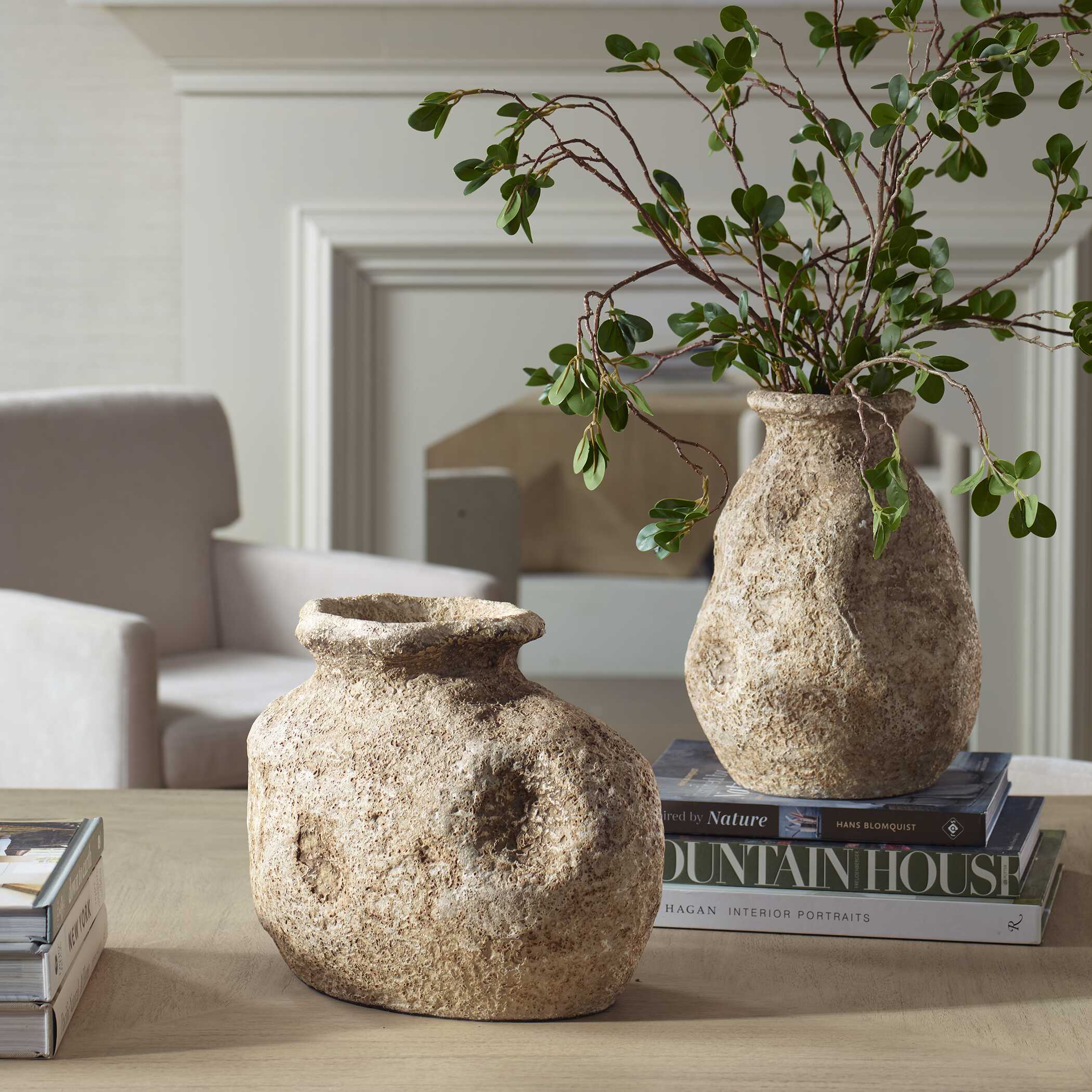 Ancient Echos Indoor-Outdoor Vases, S/2