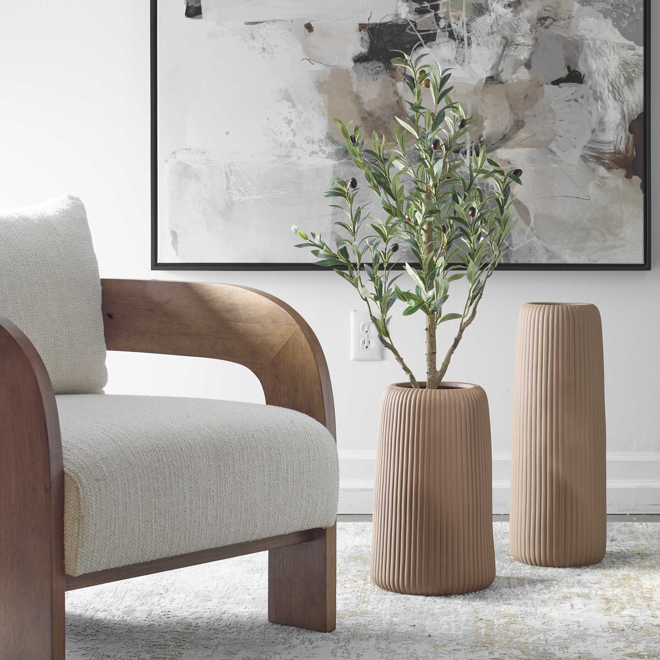 Ridge Indoor-Outdoor Vases, S/2