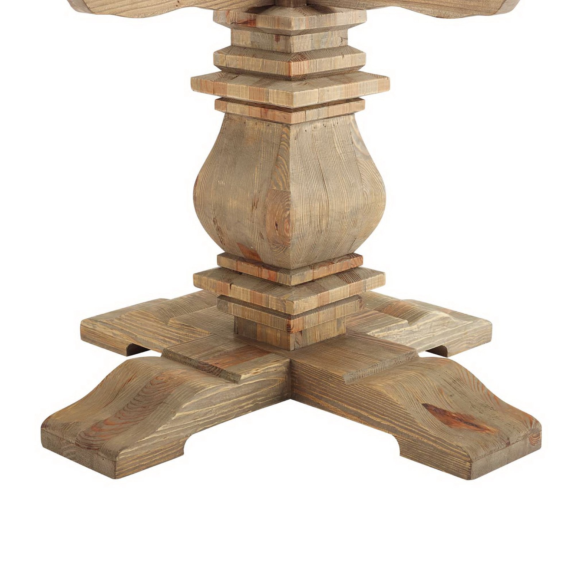 Column Round Pine Wood Dining Table