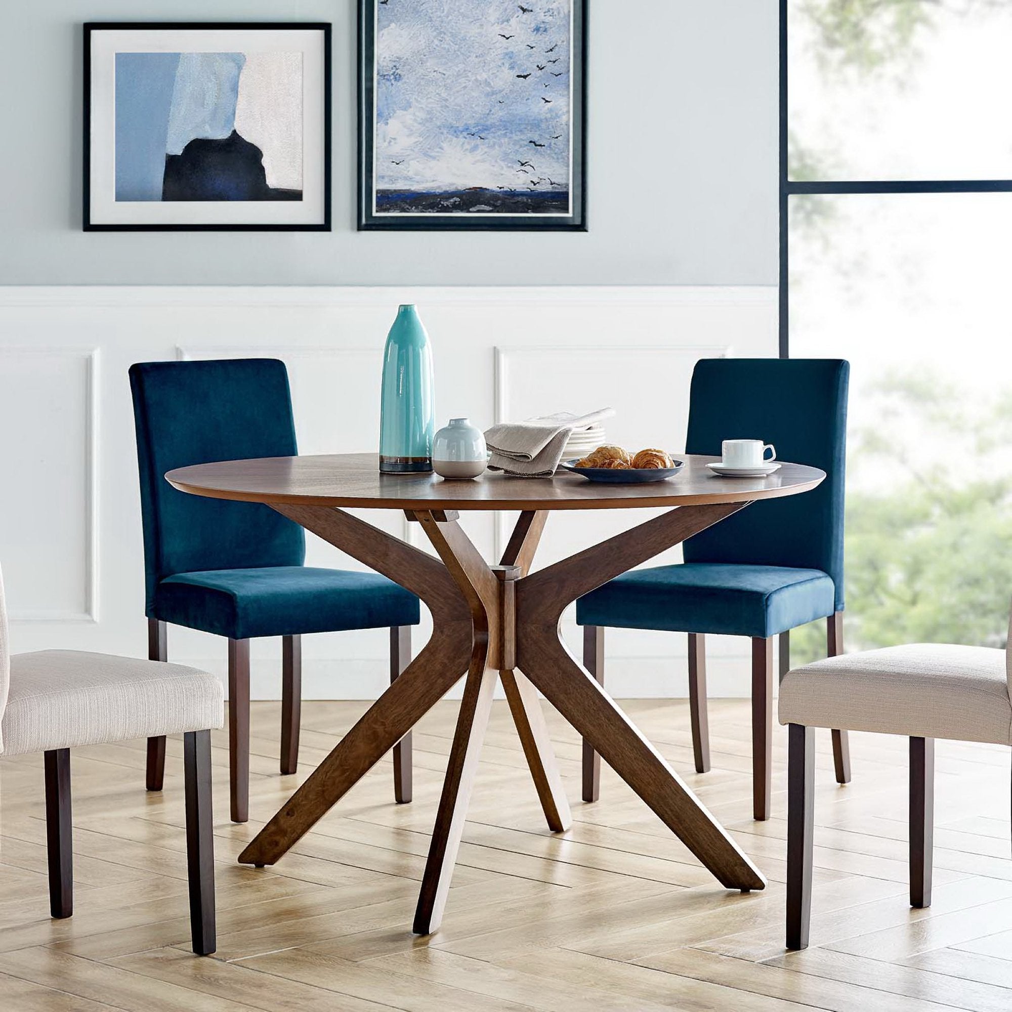 Crossroads Round Wood Dining Table
