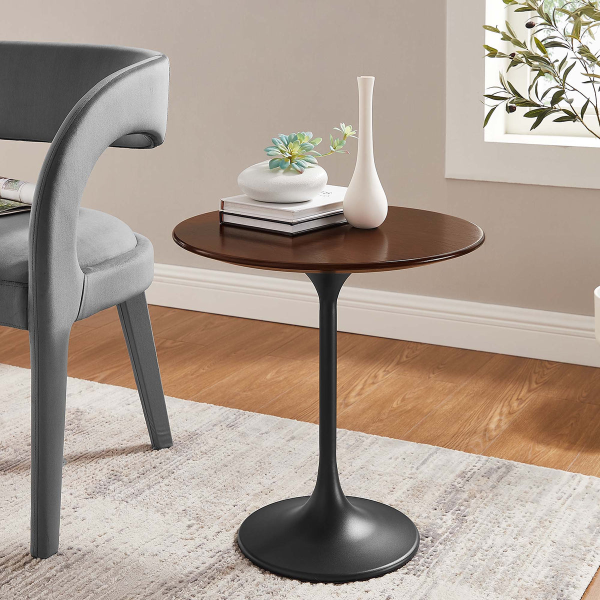 Lippa Round Wood Side Table