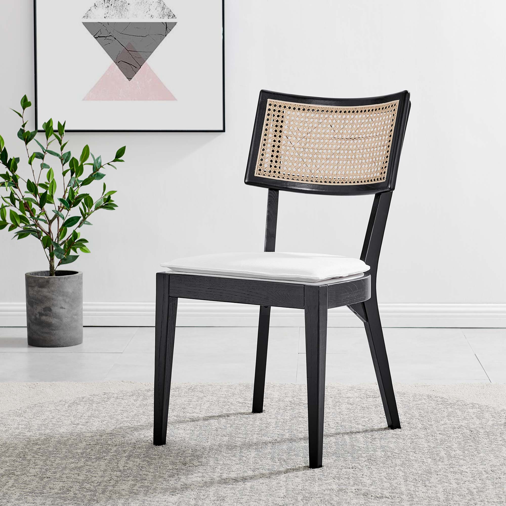 Caledonia Fabric Upholstered Wood Dining Chair