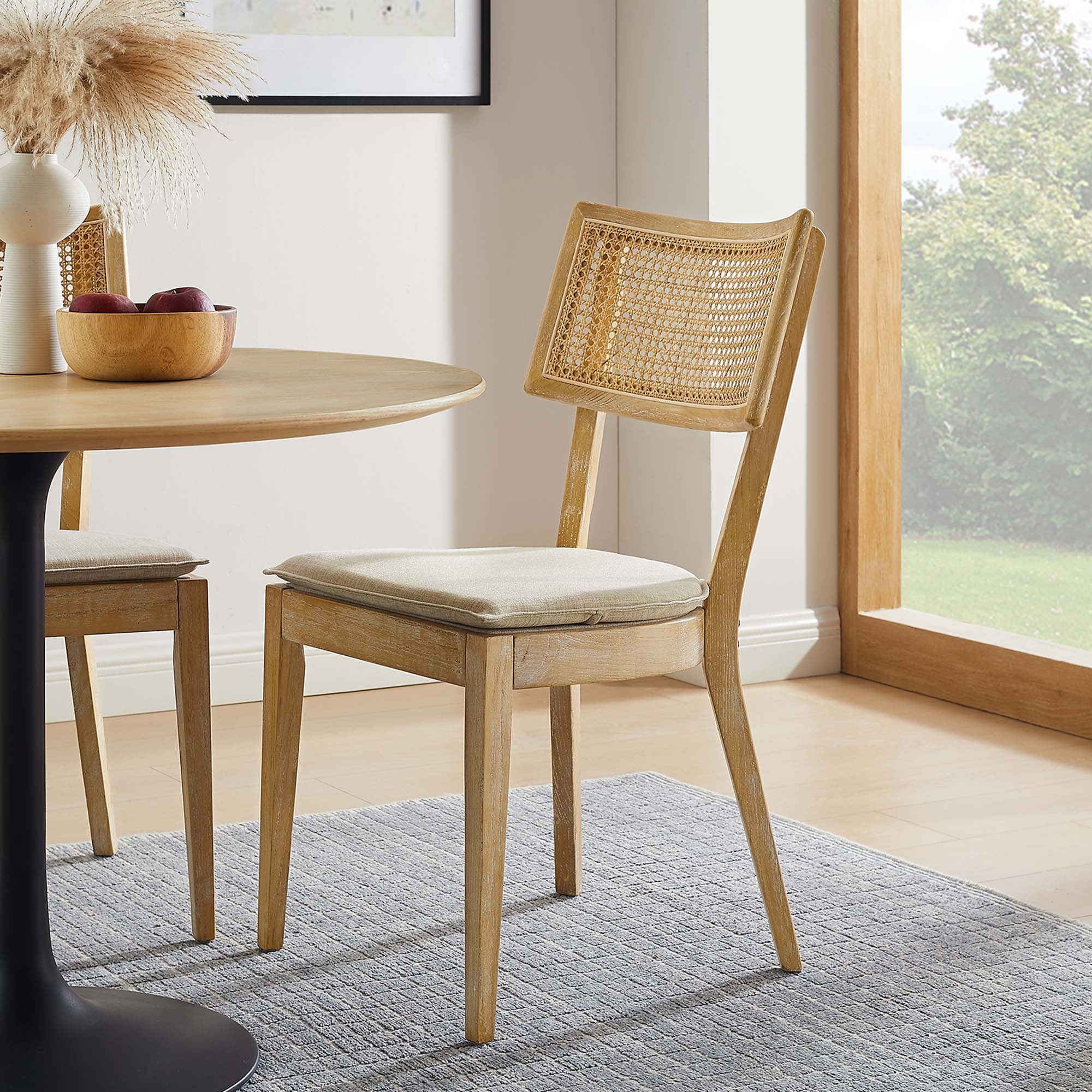 Caledonia Fabric Upholstered Wood Dining Chair