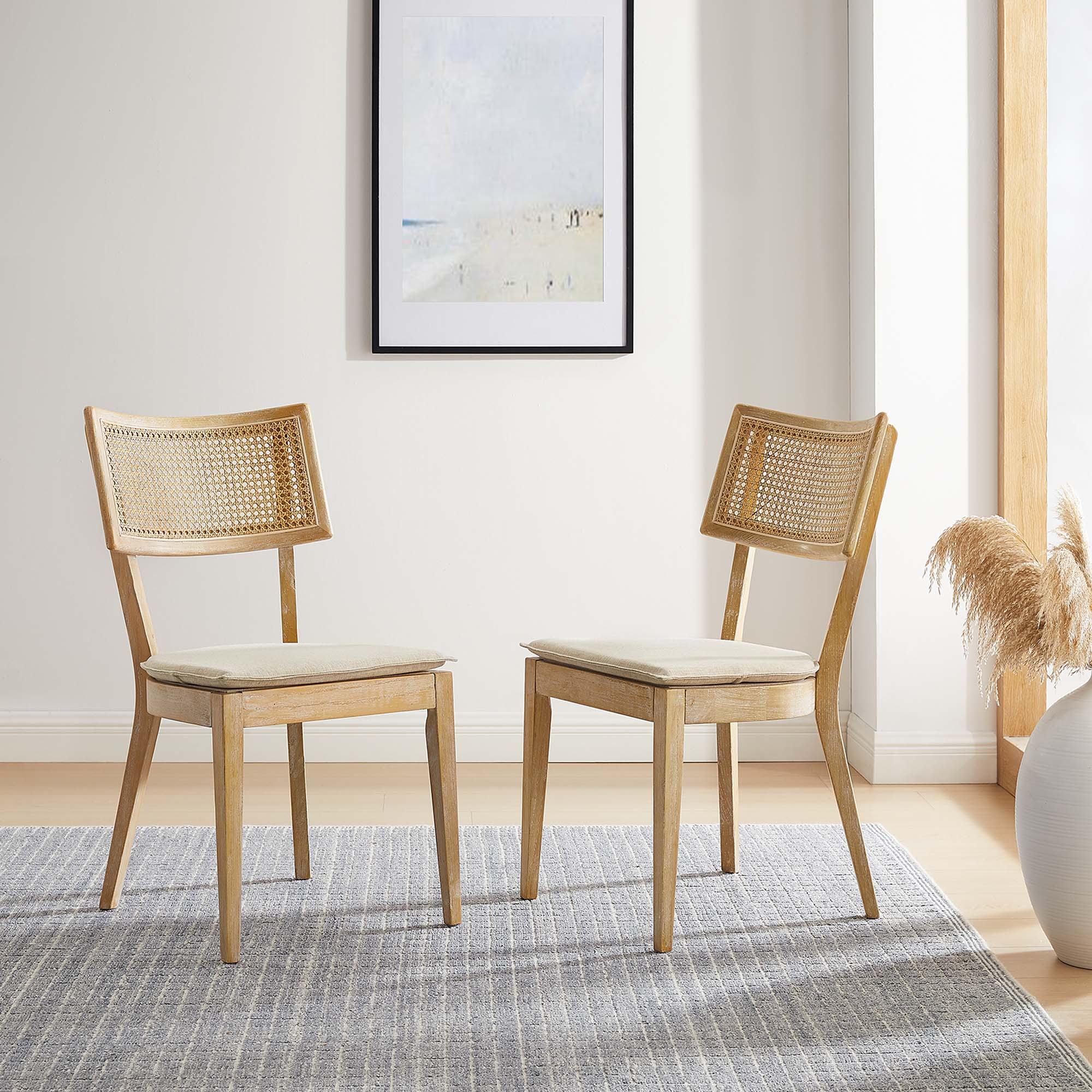 Caledonia Fabric Upholstered Wood Dining Chair