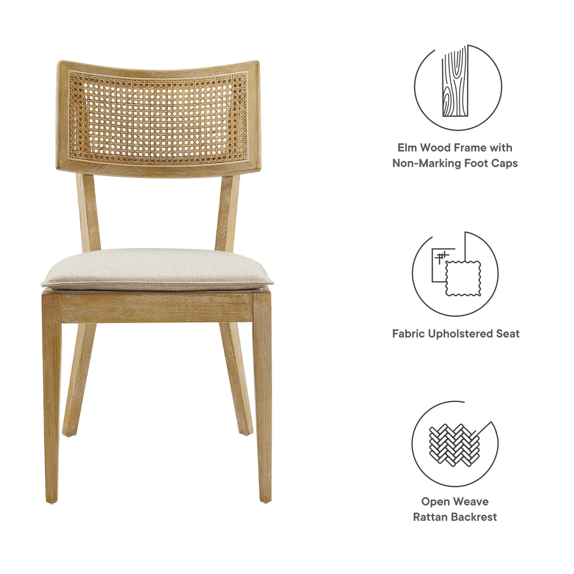 Caledonia Fabric Upholstered Wood Dining Chair