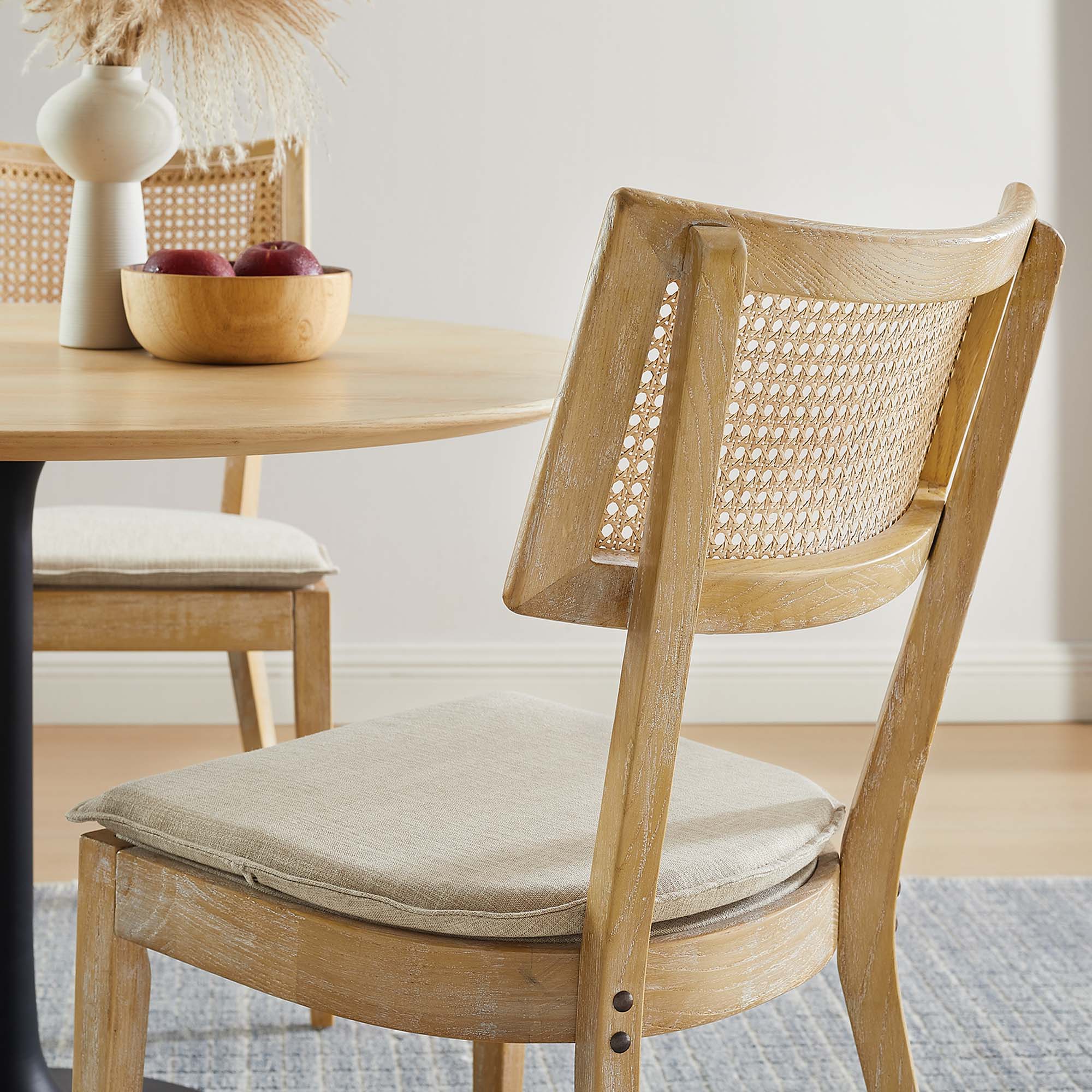 Caledonia Fabric Upholstered Wood Dining Chair