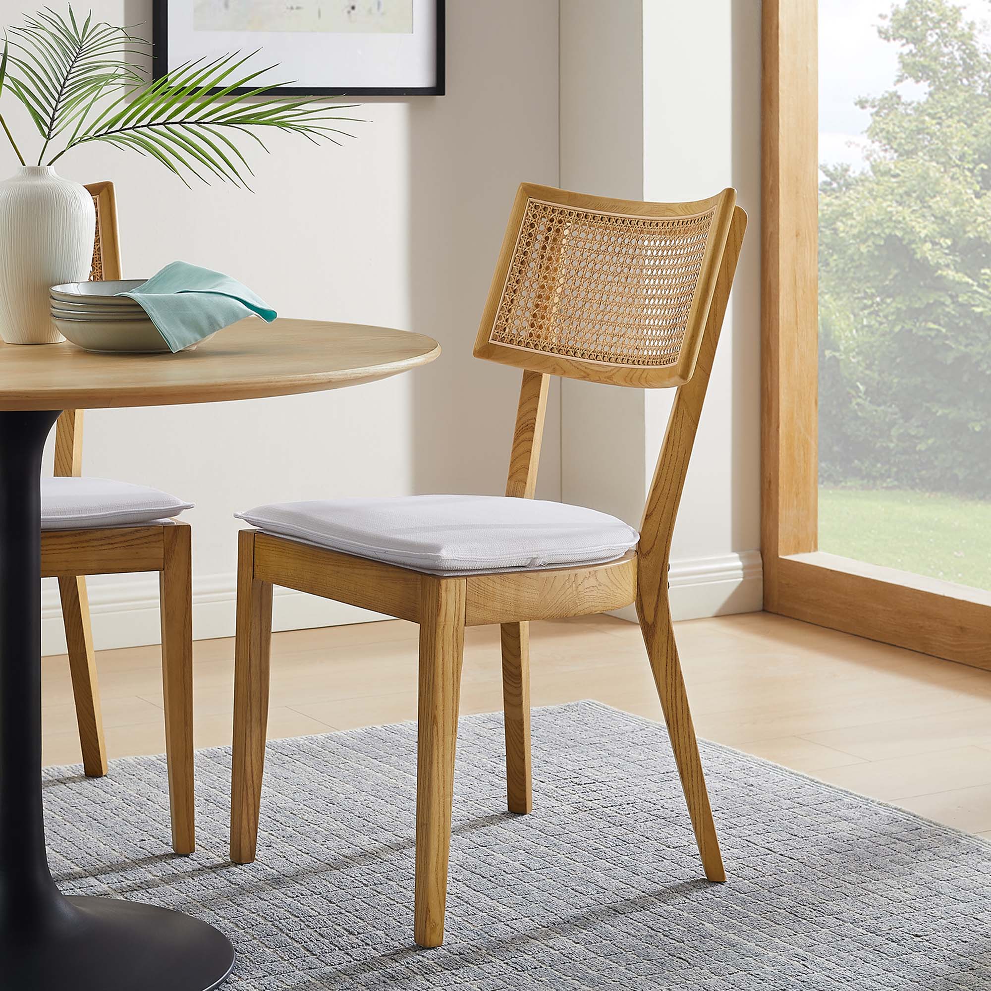 Caledonia Fabric Upholstered Wood Dining Chair