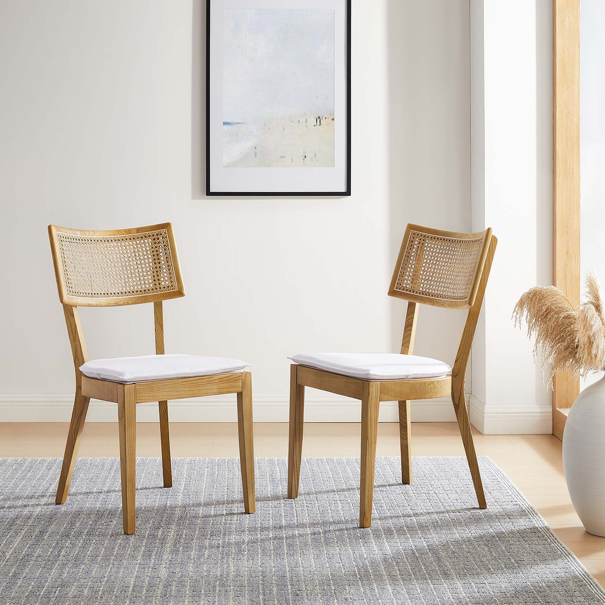 Caledonia Fabric Upholstered Wood Dining Chair