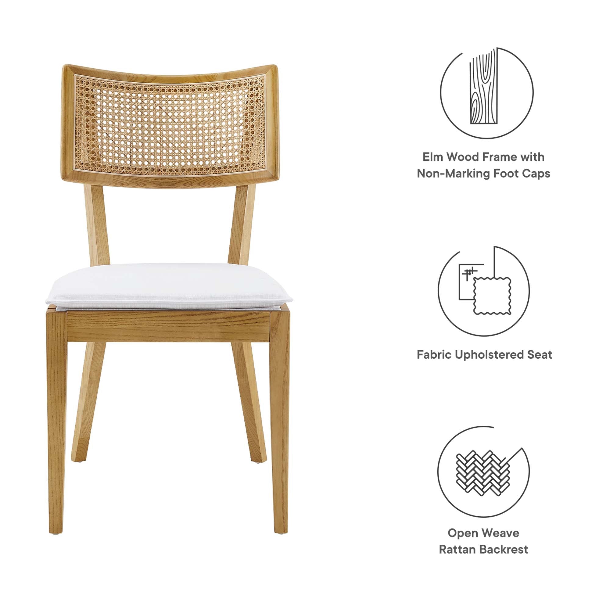 Caledonia Fabric Upholstered Wood Dining Chair
