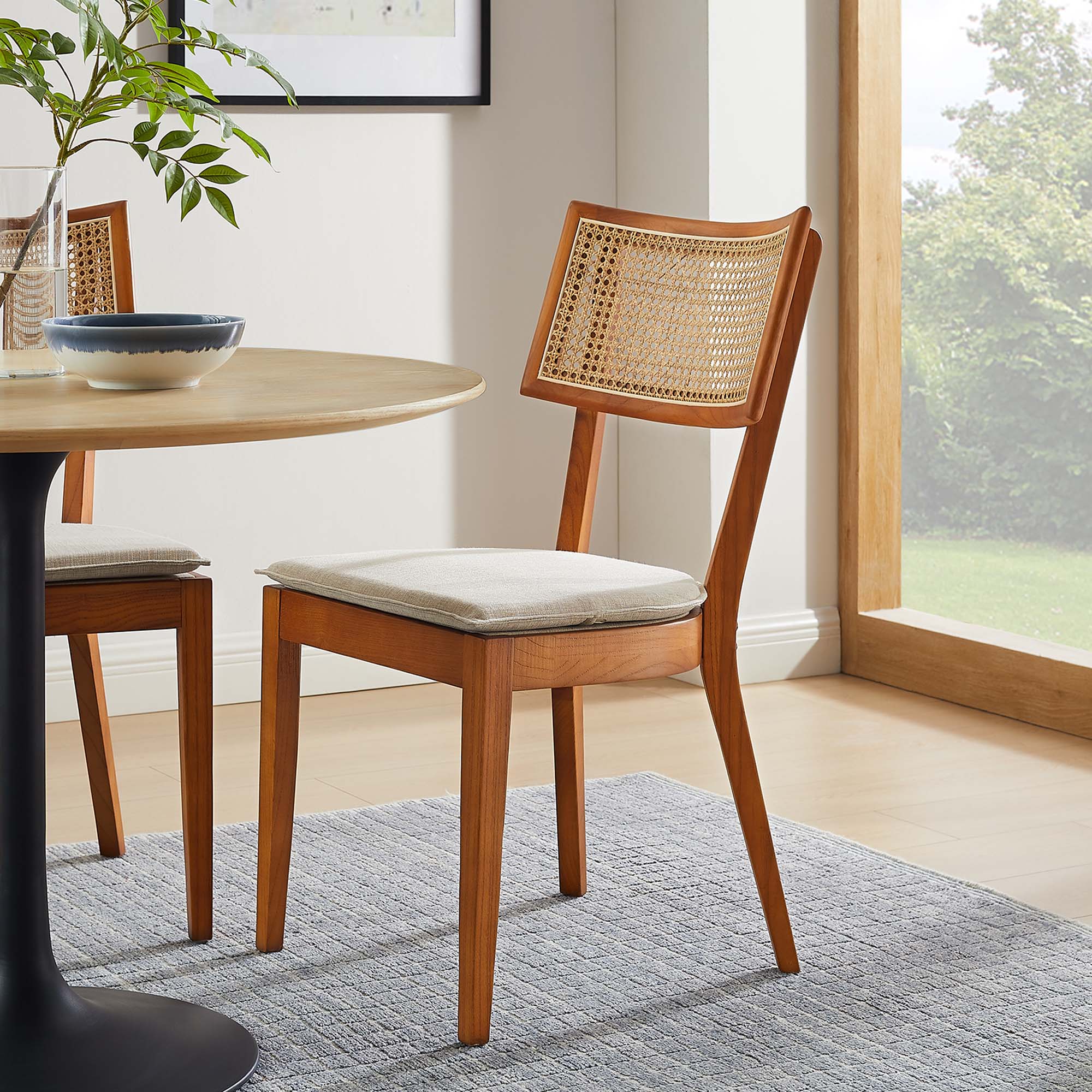 Caledonia Fabric Upholstered Wood Dining Chair