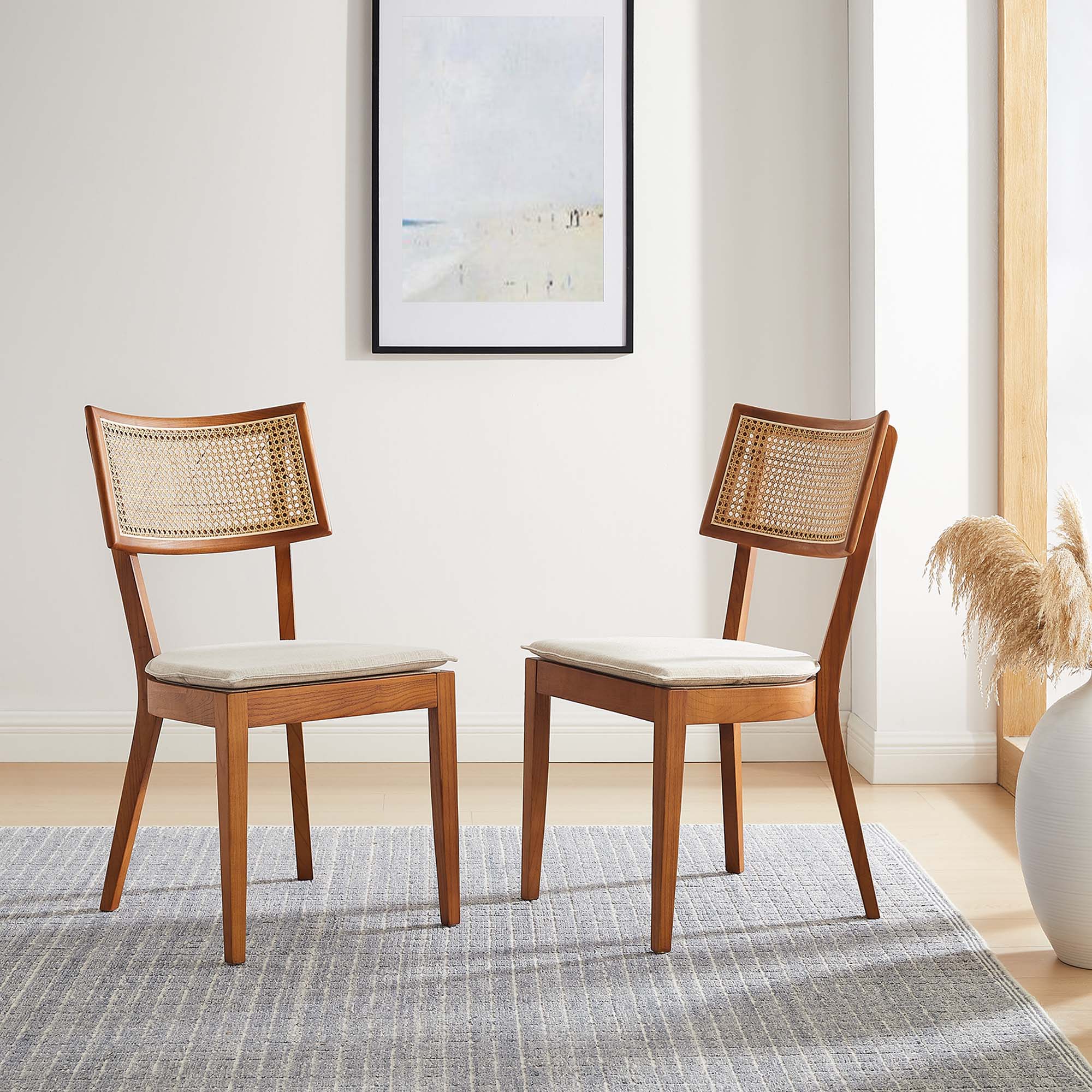 Caledonia Fabric Upholstered Wood Dining Chair