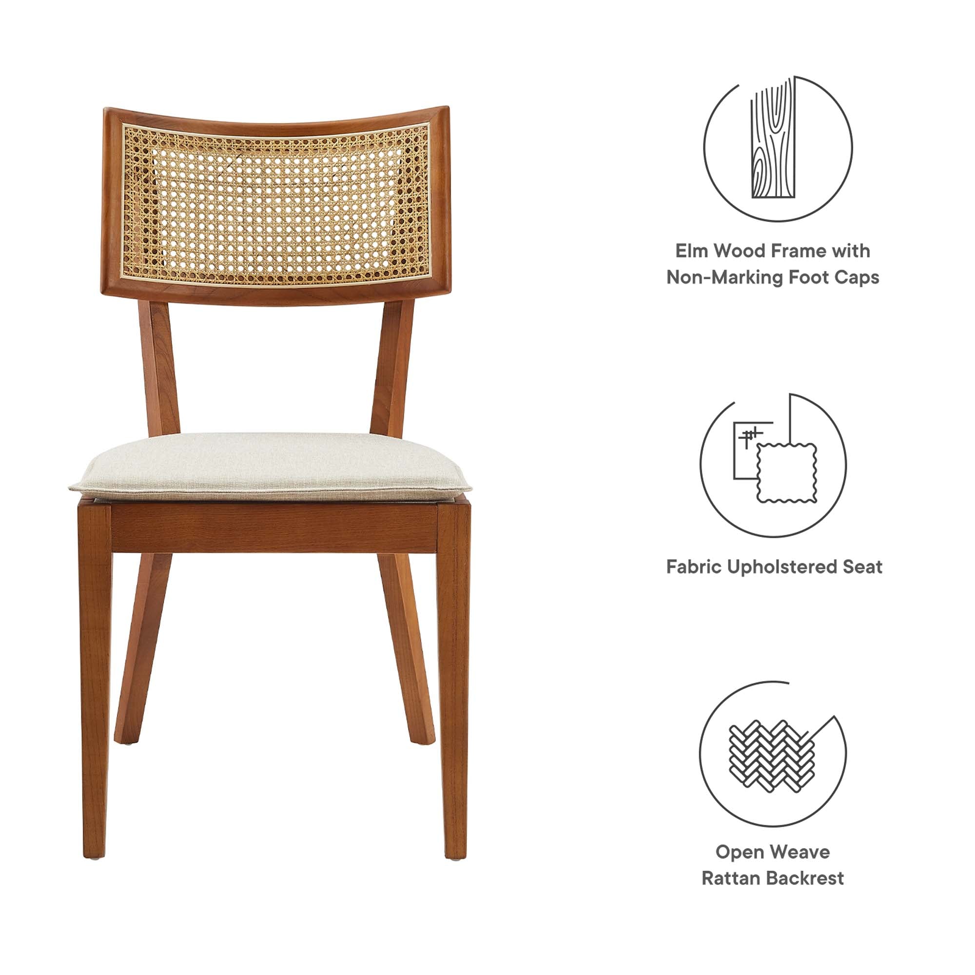 Caledonia Fabric Upholstered Wood Dining Chair