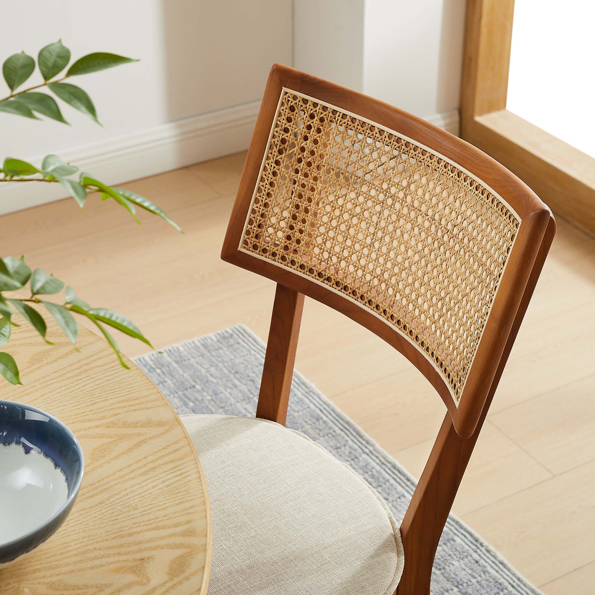Caledonia Fabric Upholstered Wood Dining Chair