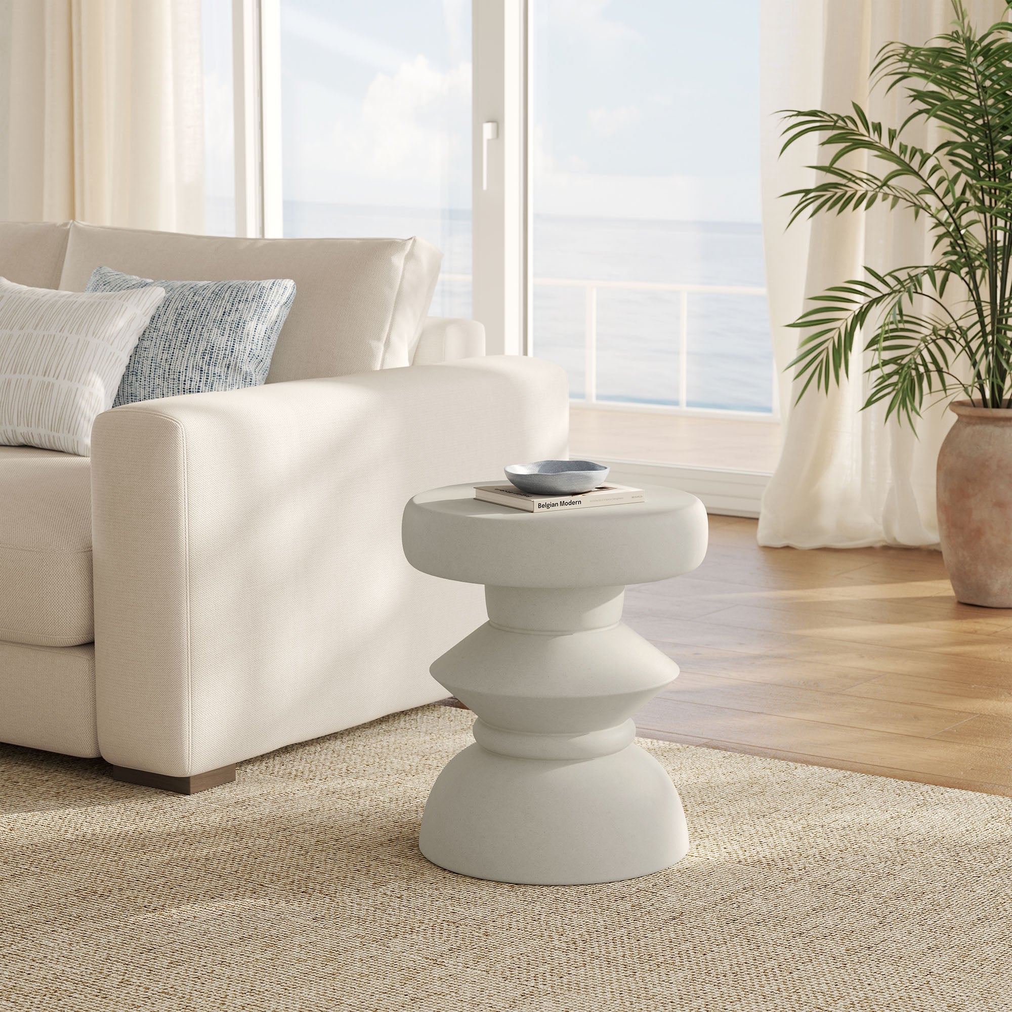 Terza Indoor - Outdoor Patio Concrete Side Table