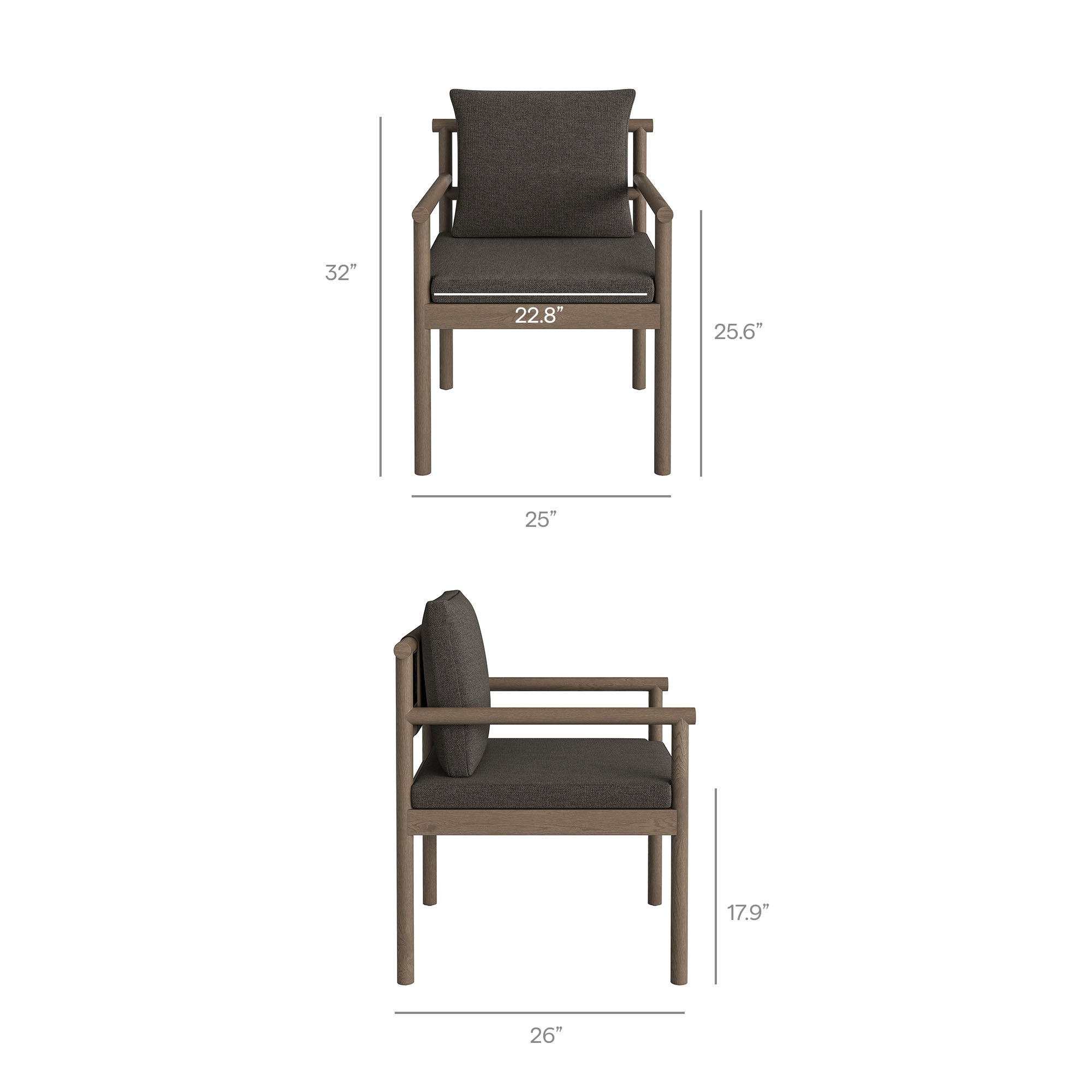 Eleni Outdoor Patio Teak Wood Rope Dining Chair
