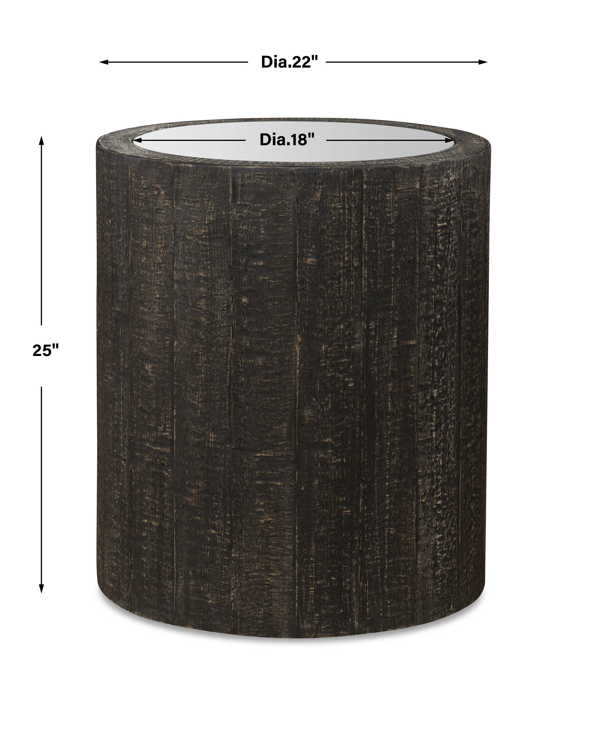 Sequoia Mirrored Drum Table