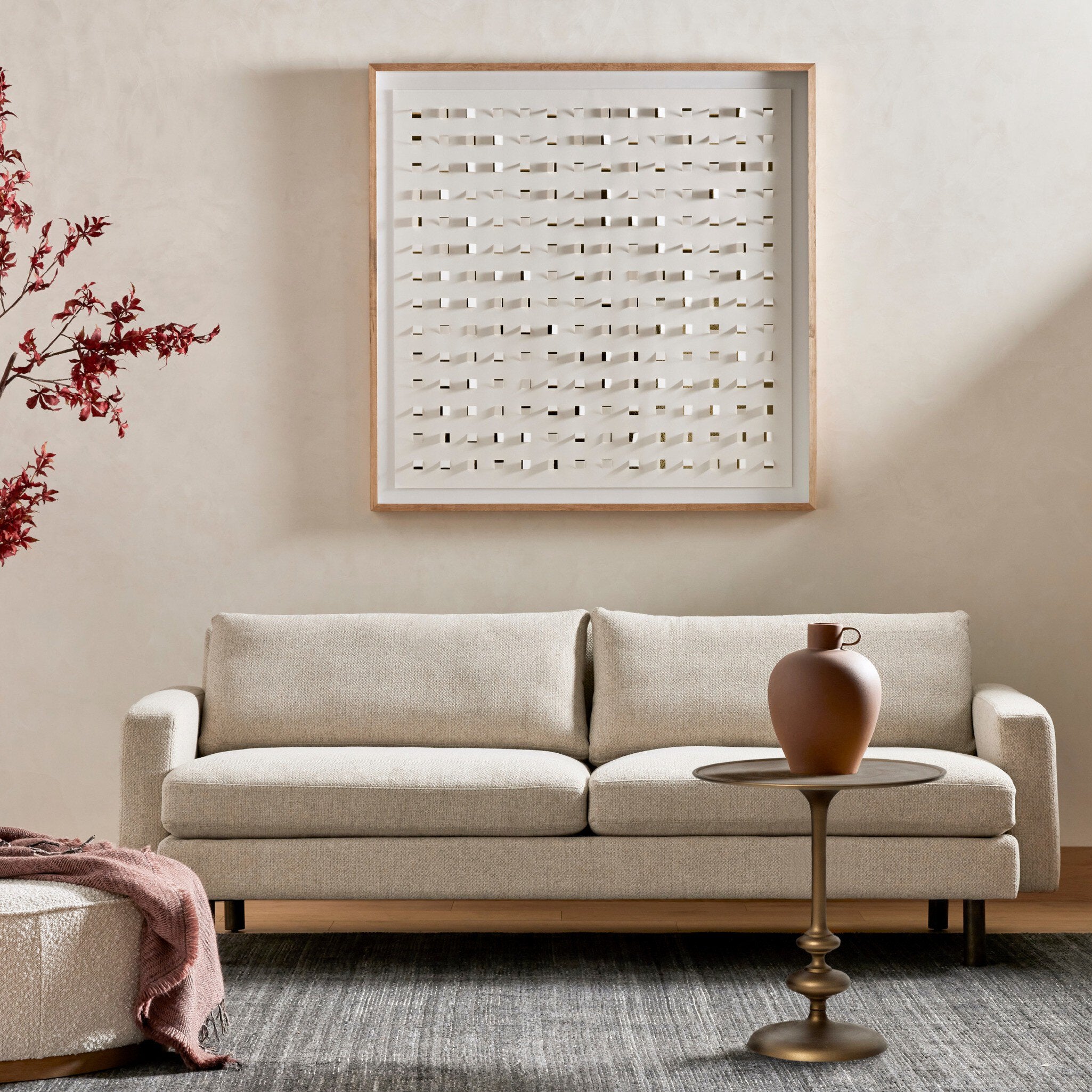 Marlow Matchstick Pedestal Table - Aluminum Matte Brass