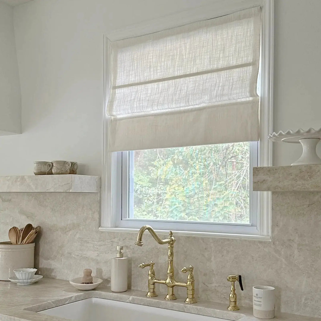 Liz Linen Roman Shade Cordless