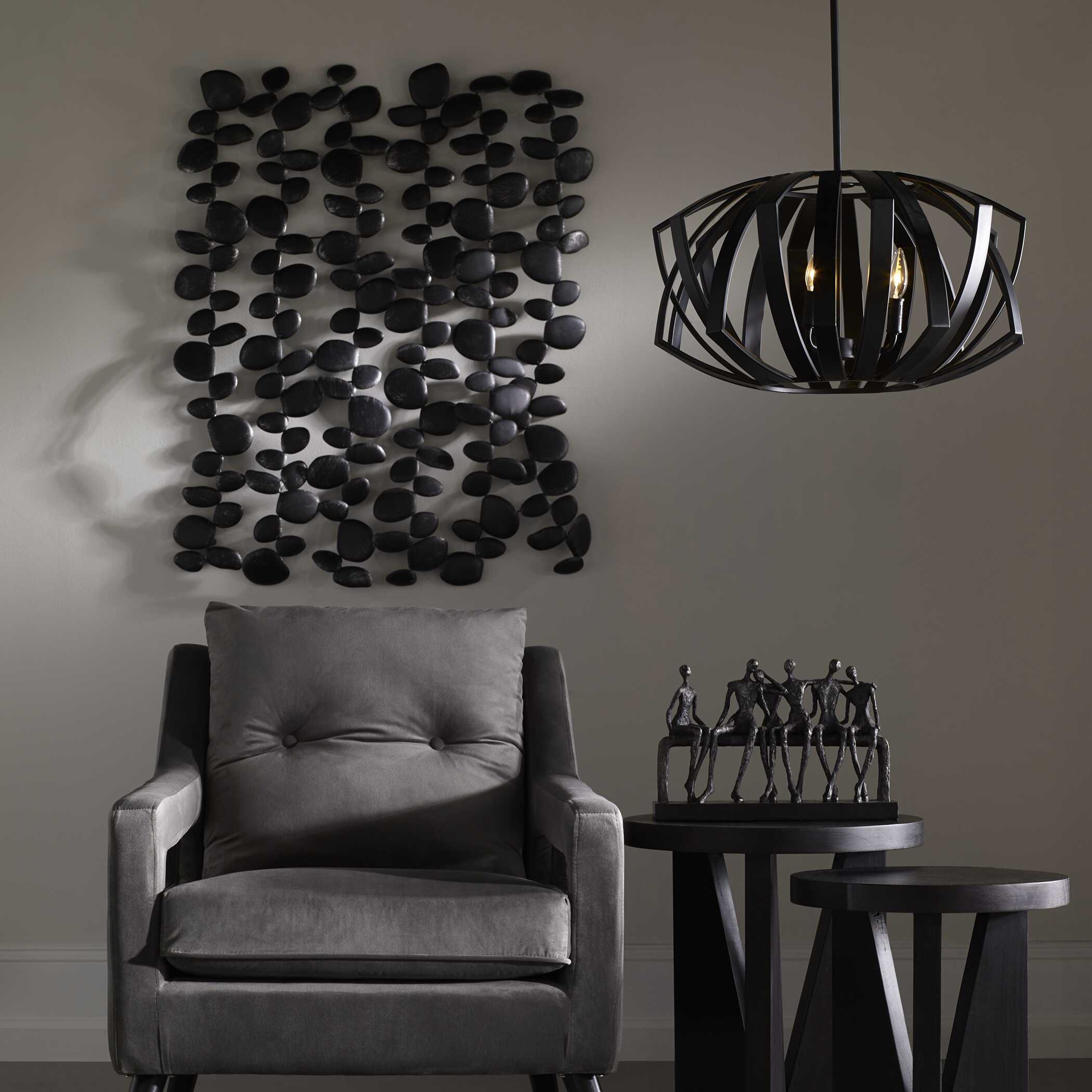 Skipping Stones Forged Iron Wall Art