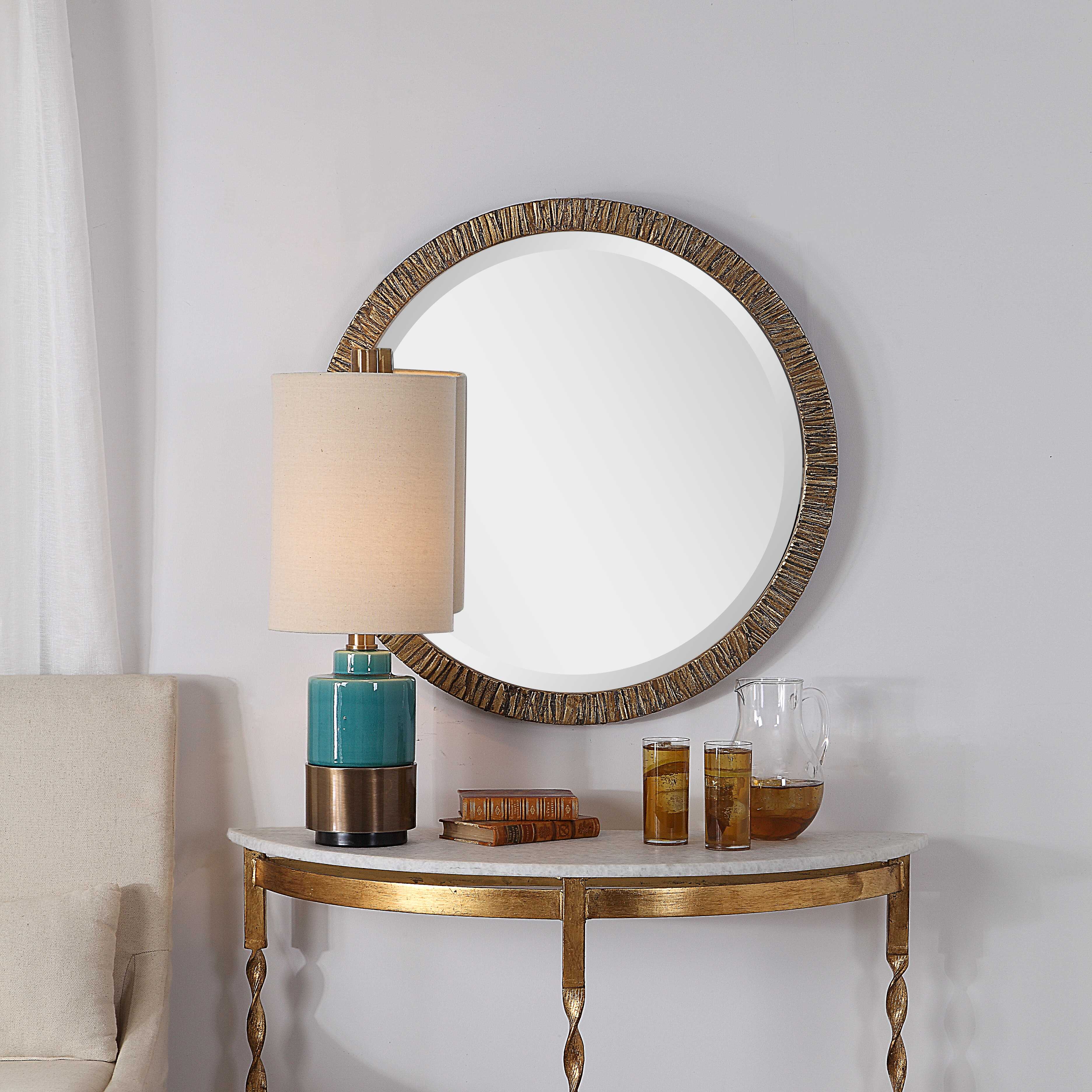 Wayde Bark Round Mirror