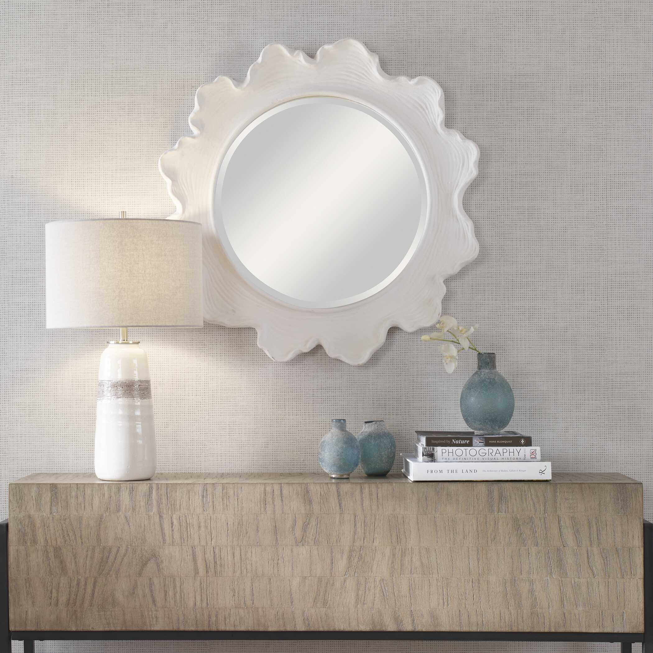 Sea Coral Round Mirror