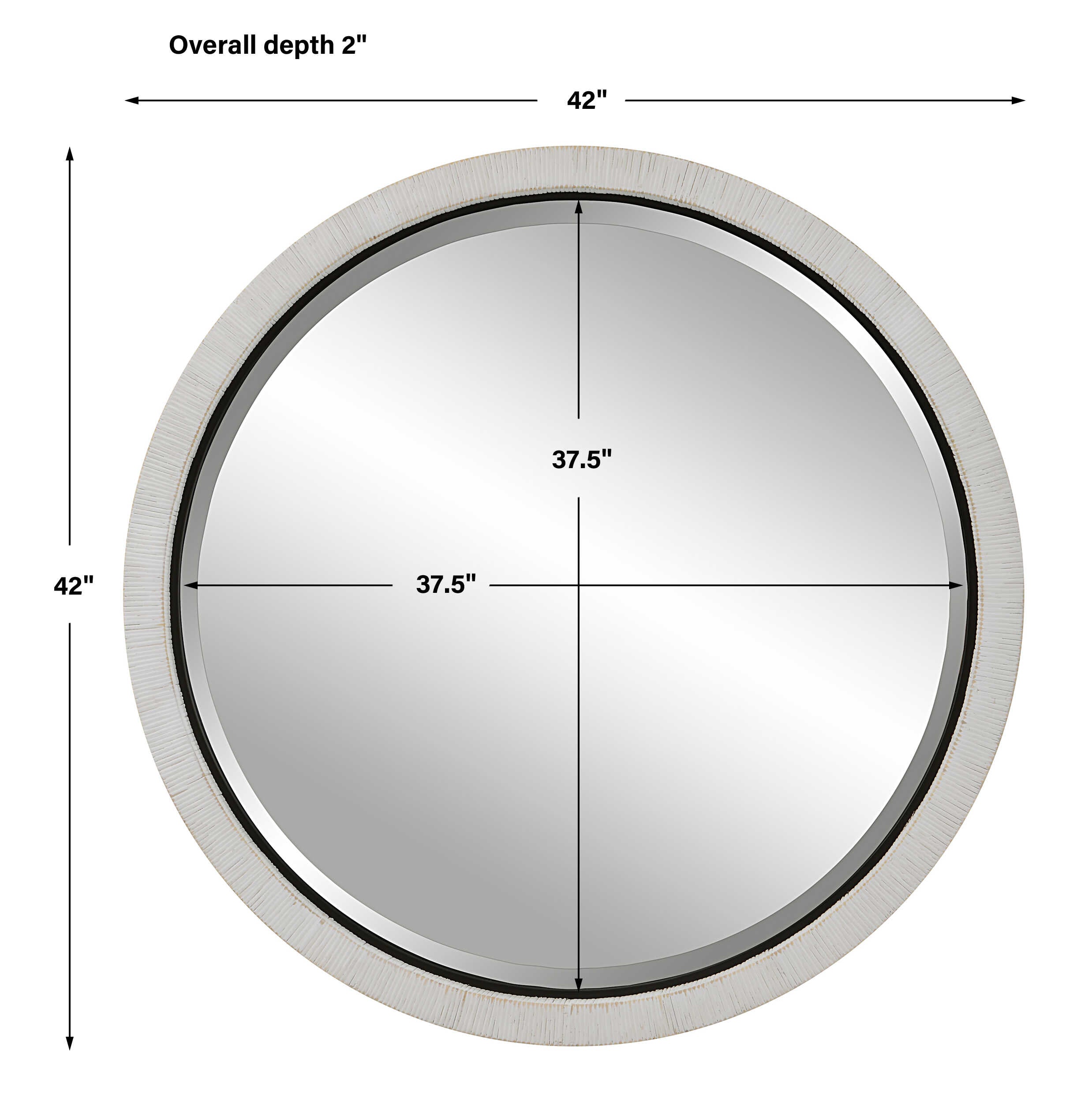 Granada Whitewash Round Mirror