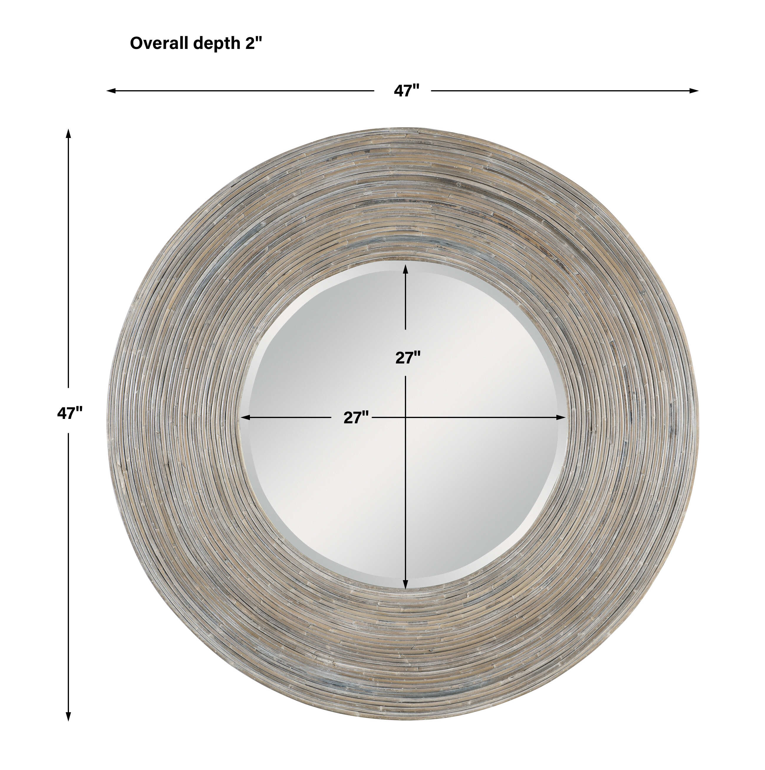 Vortex Washed Round Mirror