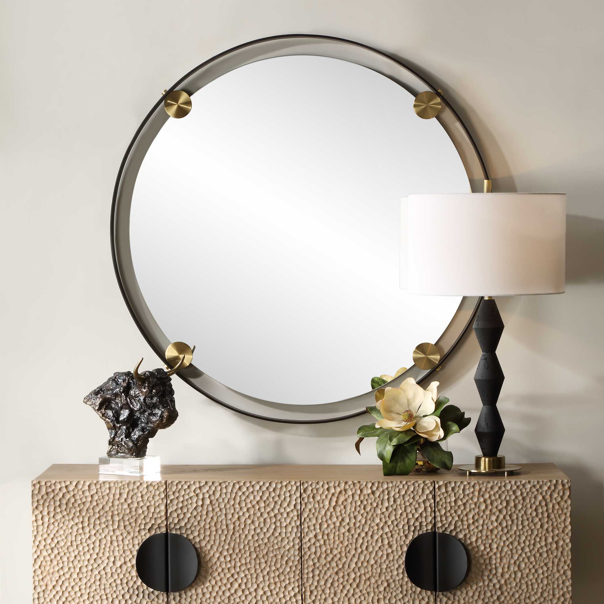 Radius Round Iron Mirror