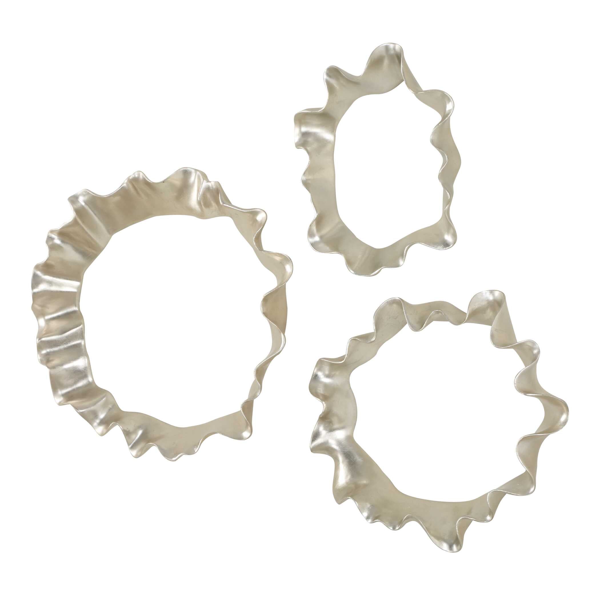 Ripple Effect Silver Wall Art Set/3