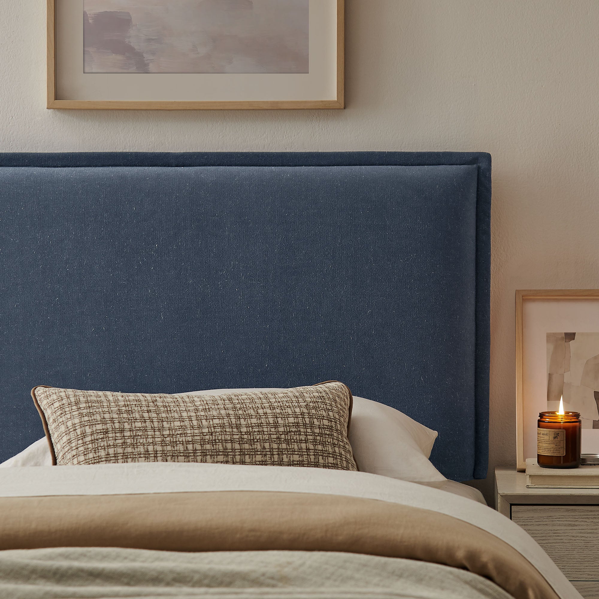 Camille Upholstered Linen Blend Headboard