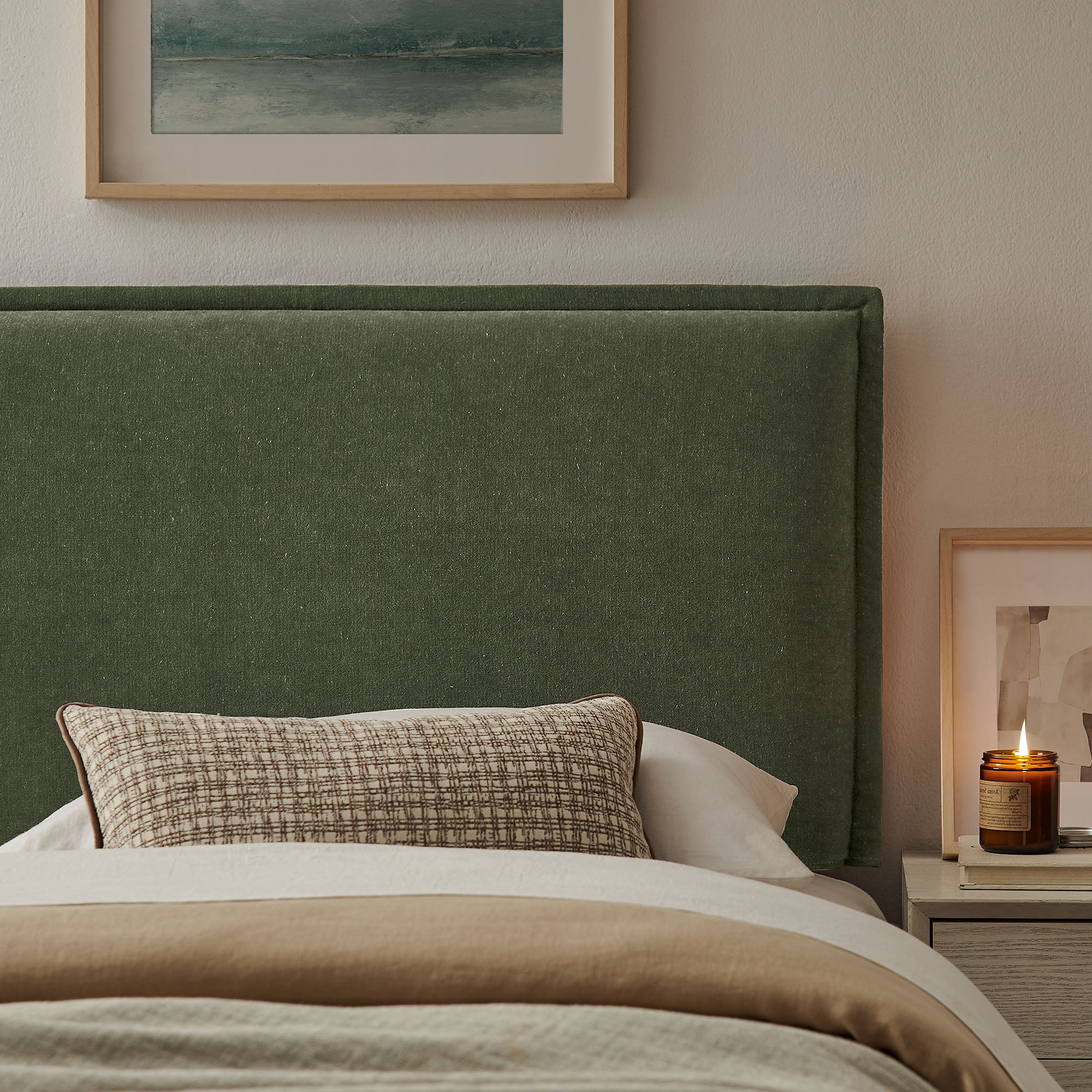 Camille Upholstered Linen Blend Headboard