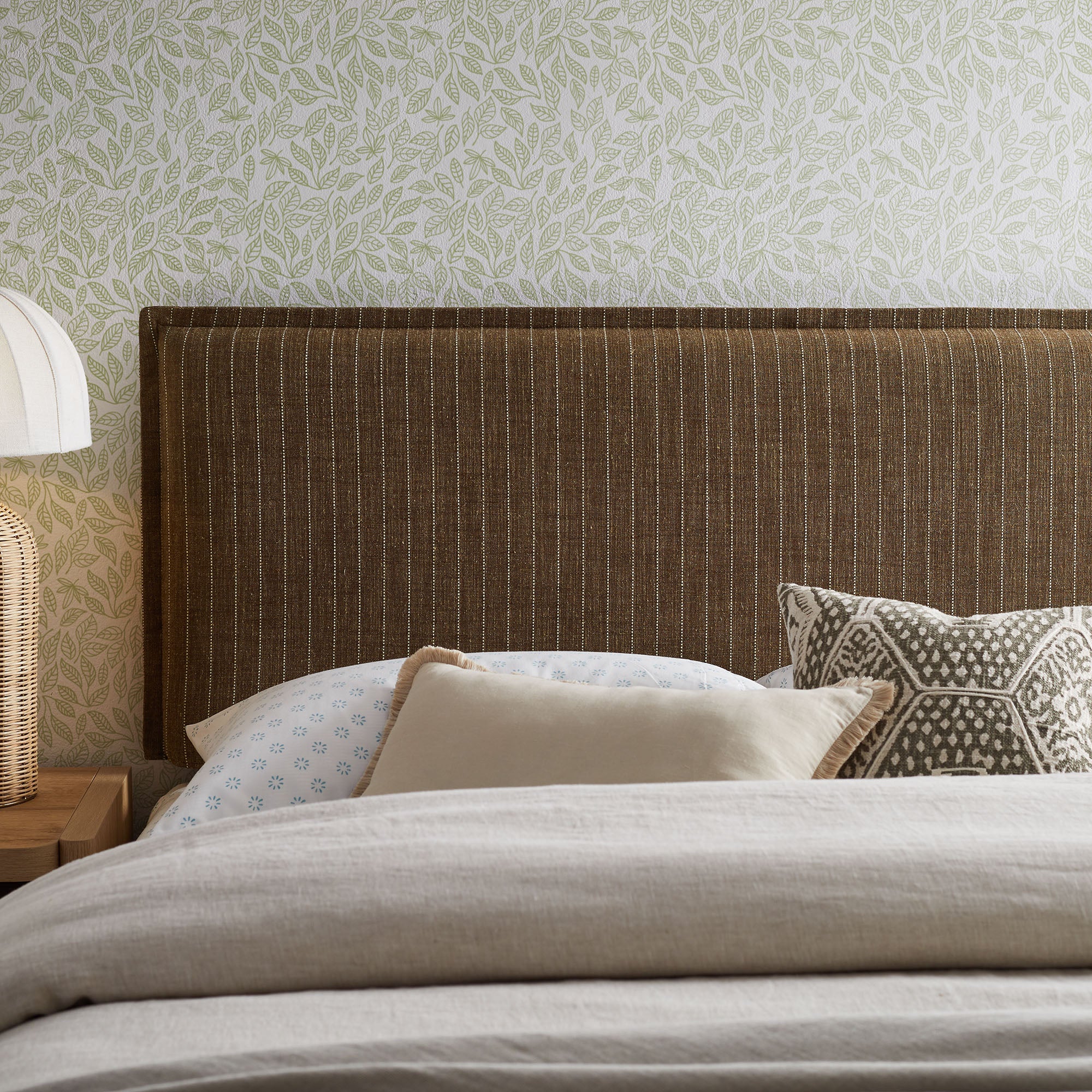 Camille Striped Linen Blend Headboard