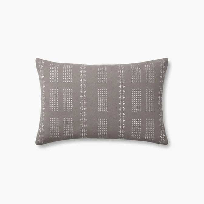 PJS0007 Grey / Silver Pillow - 13" x 21"