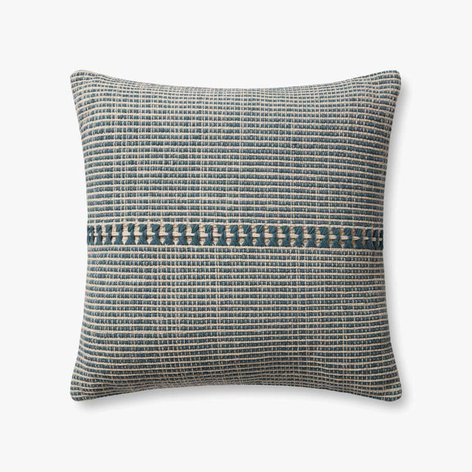 PCJ0018 Blue / Natural Pillow - 22"
