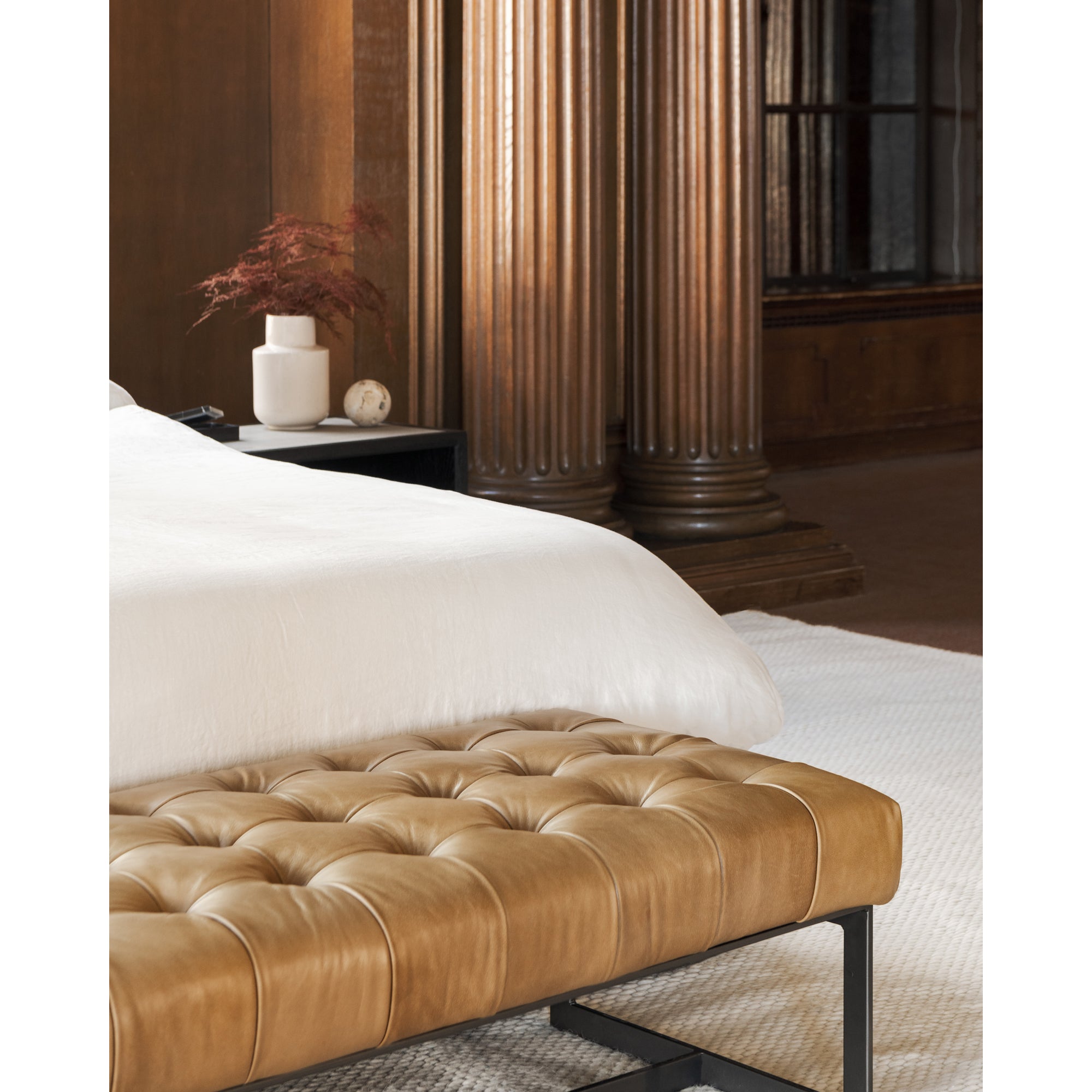 Wyatt Leather Bench