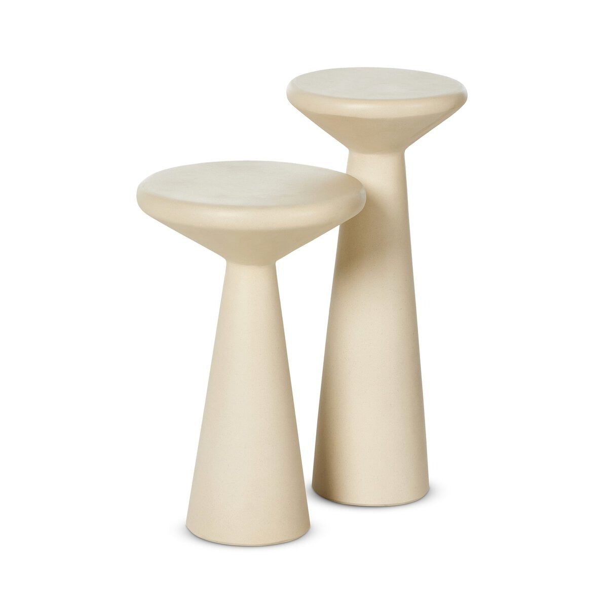 Ravine Concrete Accent Tables, Set Of 2 - Dark Grey