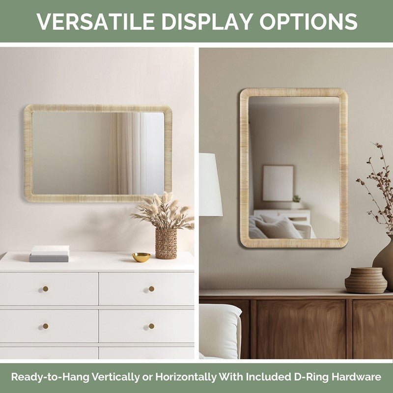 Nova Natural Rattan Rectangle Wall Mirror