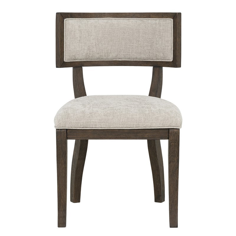 Marie Upholstered Split-Back Dining Chairs with Curved Wood Frame (Set of 2)