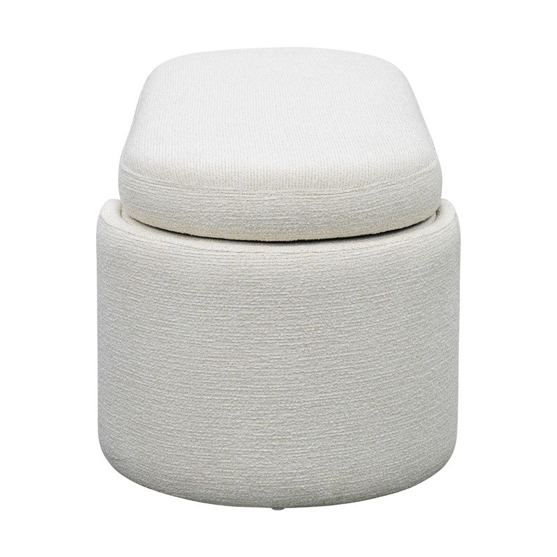 Leslie Fully Upholstered Oval Storage Bench with Soft-Close Lid