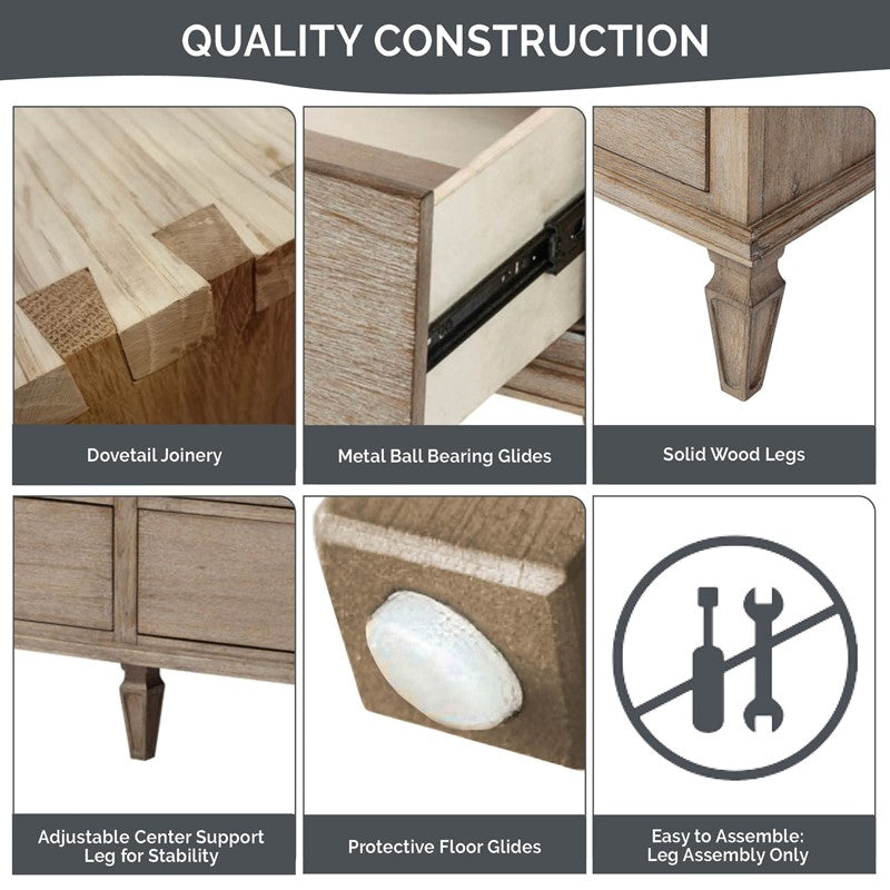 Victoria 6-drawer wood dresser