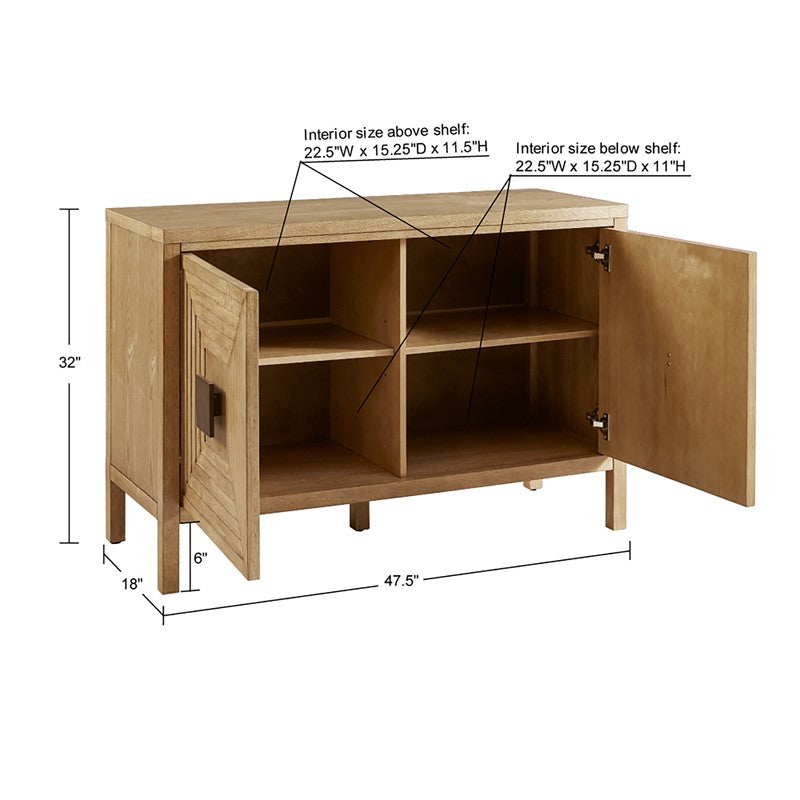 Paige Geometric 2-Door Storage Cabinet with Adjustable Shelves