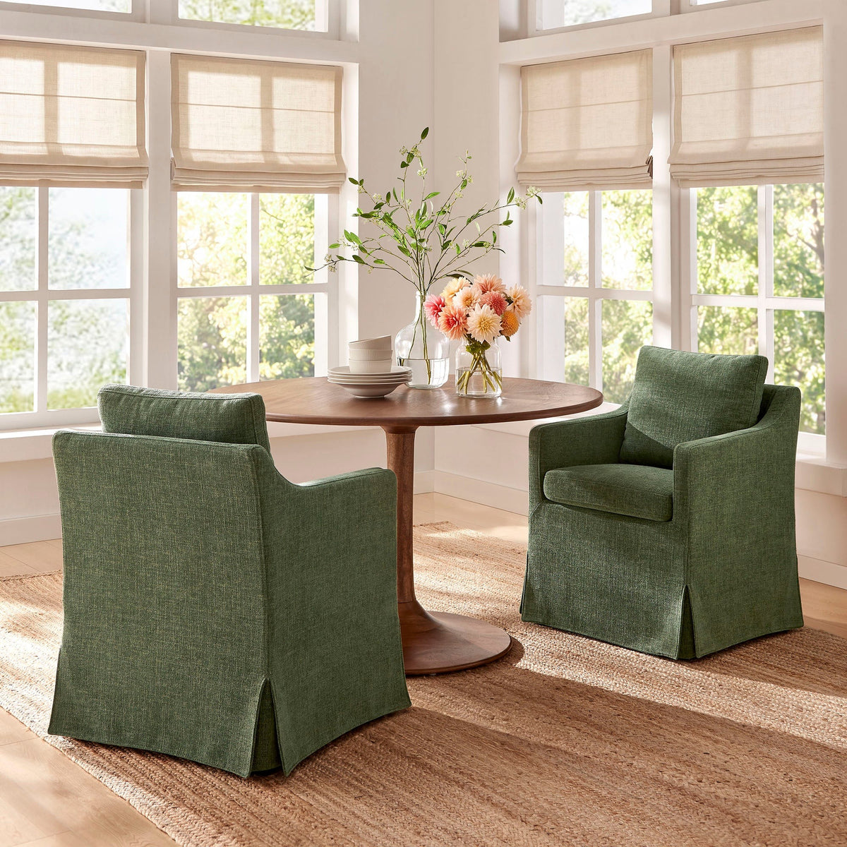 Serene Slipcovered Dining Armchair