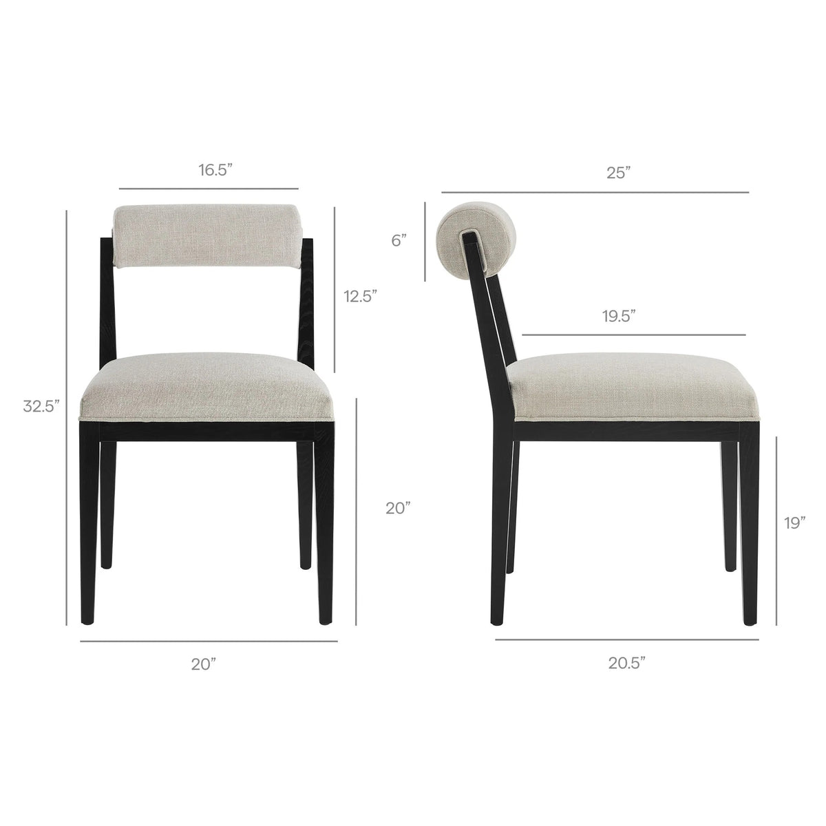 Kai Fabric Dining Chair Set of 2