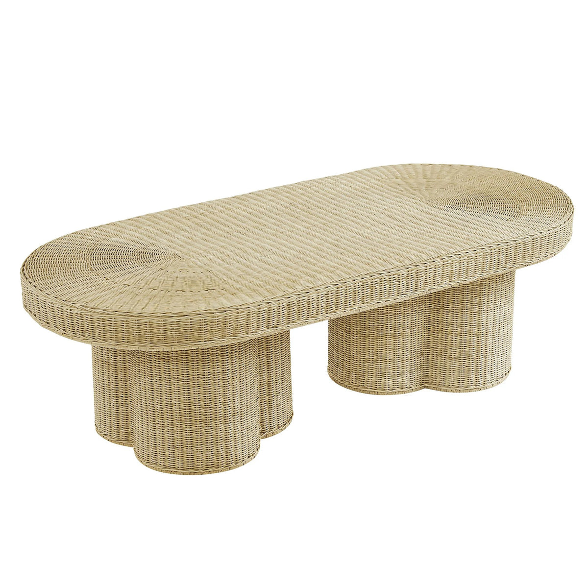 Sarova Natural Rattan Oval Pedestal Coffee Table